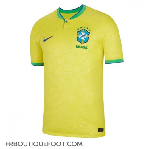 Maillot de foot Brésil Domicile vêtements Monde 2022 Manches Courtes